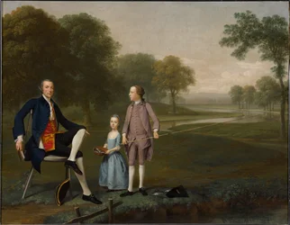 Richard Moreton, Esq. de Tackley avec son neveu et sa nièce John et Susanna Weyland