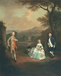 Sir George Lyttelton, Bart., avec le Lt. Col. Richard Lyttelton, et Rachel, duchesse de Bridgewater, 1748