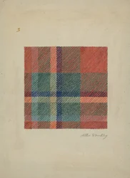 Couverture en laine à carreaux, vers 1938
