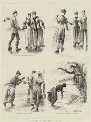 Une fête de patinage en famille