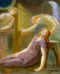 "Sainte Cecile" Peinture d