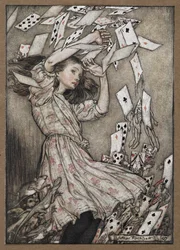 Alice et le paquet de cartes tombant