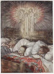 Enfants endormis et rêvant