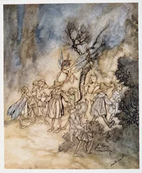 Enter certain reapers, properly habited, illustration de La Tempête de William Shakespeare, pub. 1926