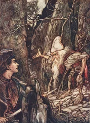 Bon nain, ne peux-tu pas me dire où sont mes frères ? des Contes de fées des frères Grimm, pub. 1909