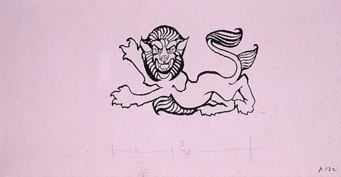 Lion héraldique, illustration pour 
