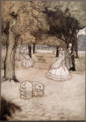 Je pense que la vue la plus touchante dans les jardins est celle des deux pierres tombales de Walter Stephen Matthews et Phoebe Phelps, de Peter Pan dans les jardins de Kensington par J M Barrie, pub. 1906