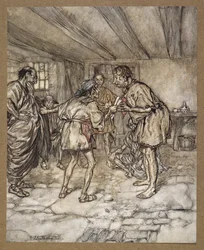 Laissez-moi jouer le lion aussi. Maison de Quince. Une scène de 