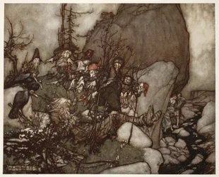 Le sommeil de Rip Van Winkle, de Rip Van Winkle par Washington Irving, pub. 1910