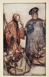Deux de ces sages ?.Comme des colporteurs parmi nous, de Les Voyages de Gulliver par Jonathon Swift (1667 - 1745), pub. 1909