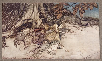 Quand ils pensent que vous ne regardez pas, ils sautillent assez vivement, de Peter Pan dans les jardins de Kensington par J M Barrie, pub. 1906