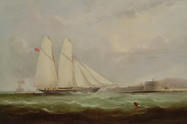 Schooner Yacht Esmeralda approchant Cherbourg, 1861