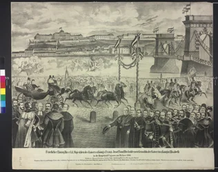 Arrivée du couple impérial à la cour de Budapest le 29 janvier 1866