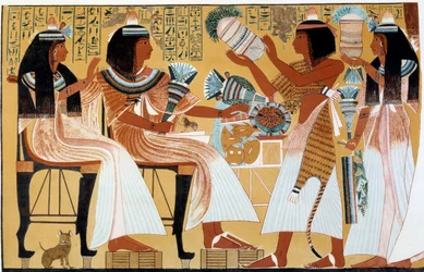 Art Égypte : Ipuy et sa famille. Fac simile reproduit de la tombe d