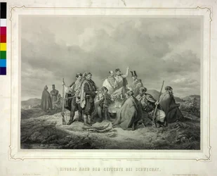 Bivouac après le combat à Schwechat