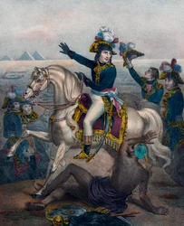 Bonaparte haranguant ses troupes en Egypte le 12 juillet 1798 (gravure)