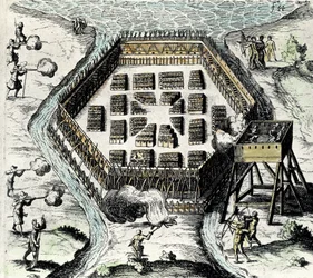 CHAMPLAIN, Samuel de (1567-1635). Navigateur, cartographe, dessinateur, soldat et explorateur anglais. Il a fondé la Nouvelle-France et la ville de Québec le 3 juillet