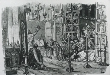CHARLEMAGNE ou CHARLES IER (742-814). Roi des Francs et des Lombards (768-814) et empereur d