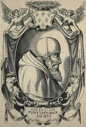 HULSIUS, Levinus (1550-1606). Paul III, fin du XVIe siècle. Portrait avec camauro.