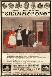 Publicité italienne de 1914 pour le gramophone (imprimé)
