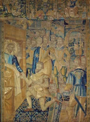 Le roi Henri III (1551-1589) sur son lit de mort, assassiné par le moine Jacques Clément le 1/08/1589