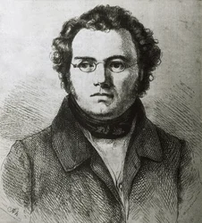 SCHUBERT, Franz (1797-1828). Compositeur romantique autrichien. Gravure.