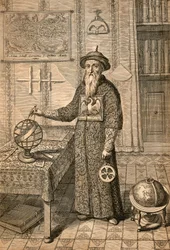 Jésuite Johann Adam Schall von Bell (1591-1666), prédécesseur de Ferdinand Verbiest, astronome à la cour de la dynastie Ming à Nanjing, en costume mandarin, de China monumentis