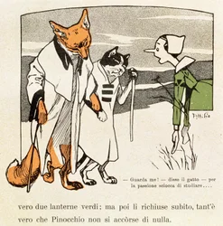 Pinocchio rencontre le Chat et le Renard