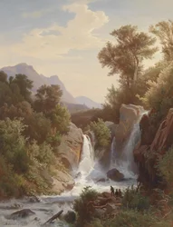 Pêcheur à la cascade