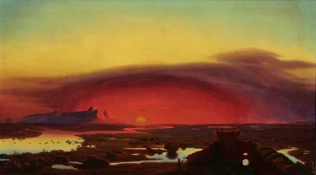 Les marais Pontins au coucher du soleil