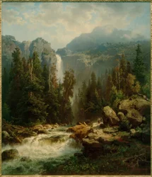 Paysage norvégien avec cascade