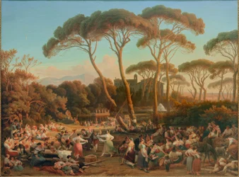 Fête populaire romaine dans le parc de la Villa Borghese