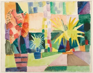 Jardin au bord du lac de Thoune (grenadier et palmier dans le jardin), 1914