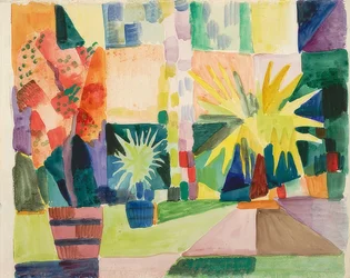 Jardin au lac de Thoune (Grenadier et palmier dans le jardin). 1914
