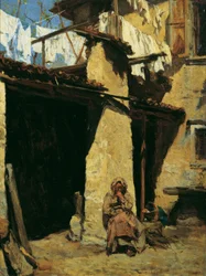 Maison paysanne napolitaine avec paysanne