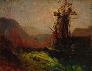 Crémieu, vue de Chaillonnette, vers 1867-72 (huile sur panneau de bois)