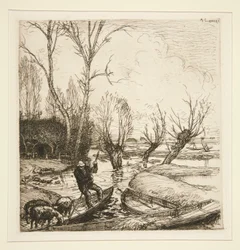 Au marais inondé - Le berger
