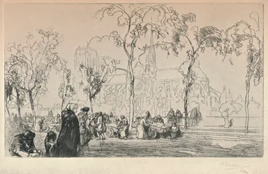 Notre-Dame vue du Quai Montebello, 1915