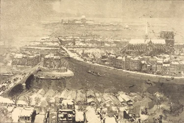 Paris sous la neige, vue du haut de St.-Gervais, 1890