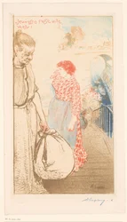 Lavandières sur un escalier le long de la Seine