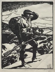Chasseur alpin regardant la plaine du Rhin