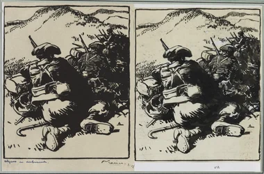Alpins en embuscade, 1914
