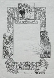 Almanach de Paris, 1897: Bordure décorative, Printemps