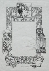 Almanach de Paris, 1897 : Bordure décorative, printemps