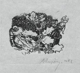 Almanach de Paris, 1897 : Cul-de-lampe, Hiver, 1897
