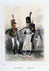 Musicien et sapeur des grenadiers-à-pied, 1859