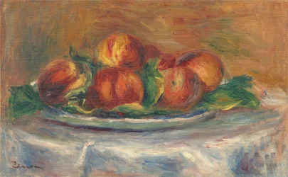 Pêches sur une assiette