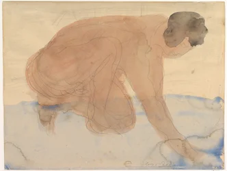 Figure nue à quatre pattes (le bourreau)