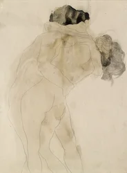 Deux figures embrassées, vers 1900