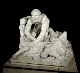Ugolino, comte Ugolino della Gherardesca, tyran de Pise et traître à la patrie, entouré de ses quatre enfants. Personnage de l
